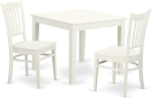 Square Dining Table Set with Chairs – Solid Wood, 3 & 5 Piece