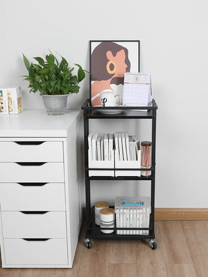 3-Tier Rolling Bar Cart with Wheels