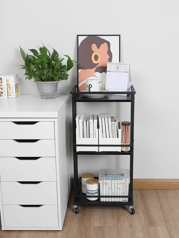 3-Tier Rolling Bar Cart with Wheels