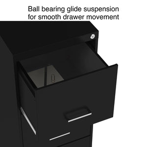 4-Drawer Locking Metal Vertical File Cabinet – Letter & Legal Size, Black