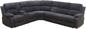 L-Shaped Reclining Sectional Sofa with Storage Console & Cup Holders