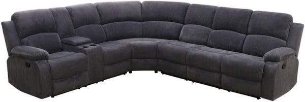 L-Shaped Reclining Sectional Sofa with Storage Console & Cup Holders