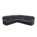 L-Shaped Reclining Sectional Sofa with Storage Console & Cup Holders