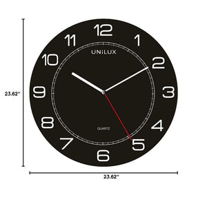 Large Round Analog Wall Clock – Black