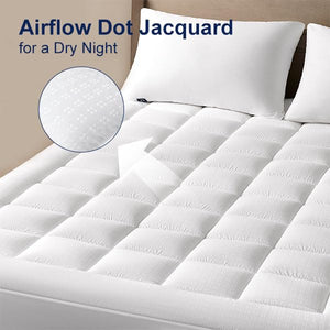 2-Inch Pillow Top Mattress Topper with Cotton Surface and Deep Pocket Fit