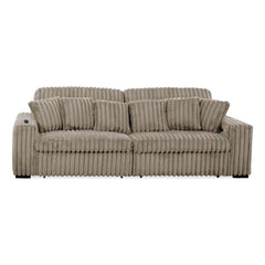 Convertible Sectional Sofa with Power Recliner & USB Charging