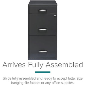 3-Drawer Vertical Metal Filing Cabinet with Lock – Letter Size
