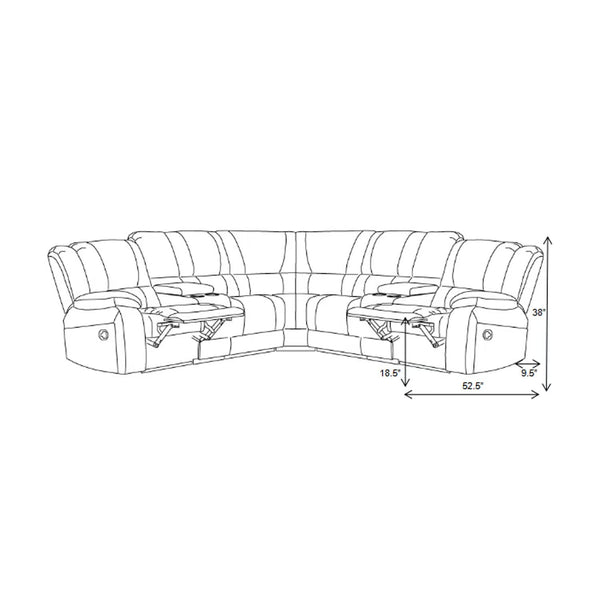 Reclining Sectional Sofa with Cup Holders & Storage