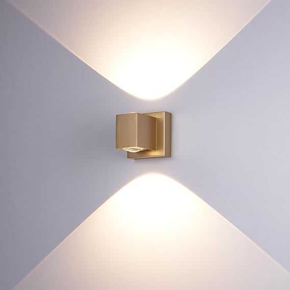 Square LED Wall Sconce – Dimmable Indoor Hardwired Up Down Light