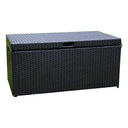Wicker Rattan Outdoor Storage Deck Box with Steel Frame