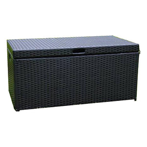Wicker Rattan Outdoor Storage Deck Box with Steel Frame