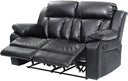 Faux Leather Reclining Loveseat with Channel Tufted Back