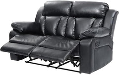 Faux Leather Reclining Loveseat with Channel Tufted Back