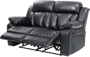 Faux Leather Reclining Loveseat with Channel Tufted Back