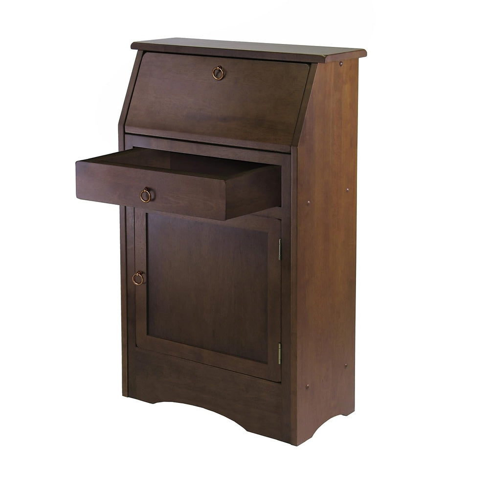 Antique Walnut Secretary Desk with Fold-Down Writing Surface