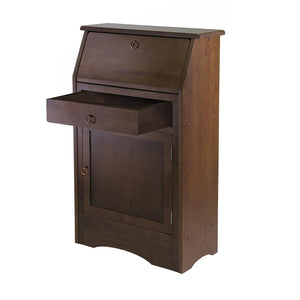 Antique Walnut Secretary Desk with Fold-Down Writing Surface