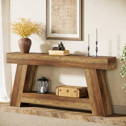 70.87" Farmhouse Console Table with 2-Tier Storage