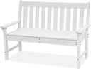 HDPE Outdoor Garden Bench – 2-Person Patio Seat with Faux Wood Grain