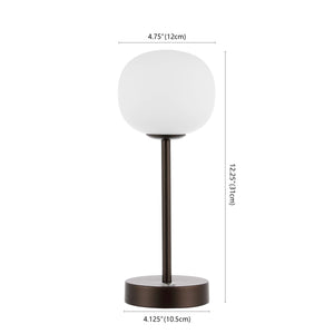 Rechargeable Cordless LED Table Lamp with Frosted Glass Globe