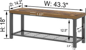 Entryway Storage Bench with Shoe Rack – 2-Tier & 3-Tier