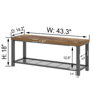 Entryway Storage Bench with Shoe Rack – 2-Tier & 3-Tier