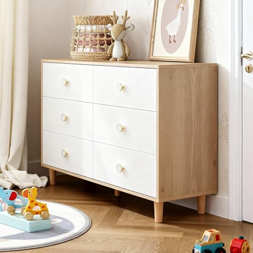 6-Drawer Dresser with Changing Table Top, White