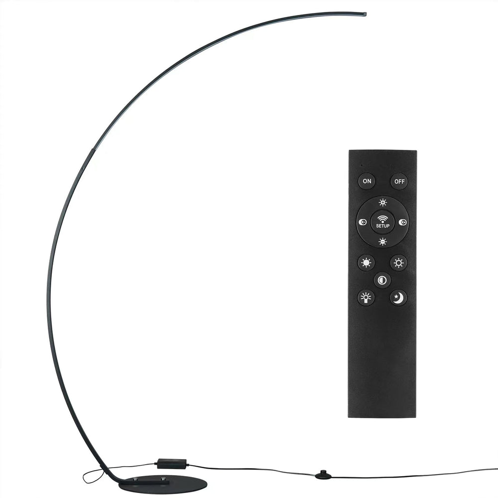 Arc Floor Lamp with Remote Control – Dimmable LED Standing Lamp