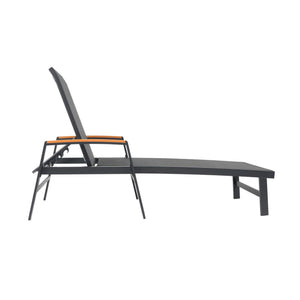 Outdoor Aluminum Adjustable Chaise Lounge Chair with Mesh Seating