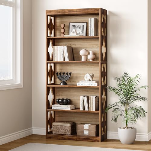 5-Tier Vintage Bookshelf 69.9" Freestanding Bookcase