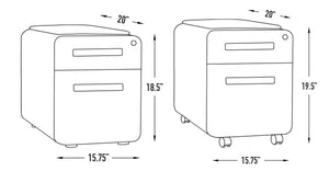 2-Drawer Mobile File Cabinet with Cushion Seat