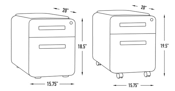 2-Drawer Mobile File Cabinet with Cushion Seat