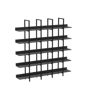Triple Wide 5-Tier Industrial Bookshelf