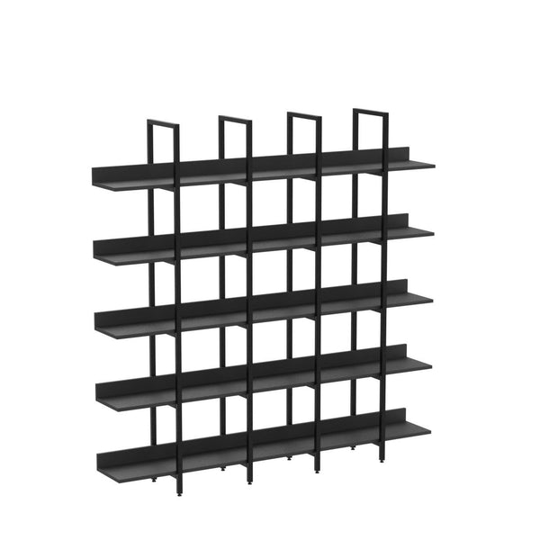 Triple Wide 5-Tier Industrial Bookshelf