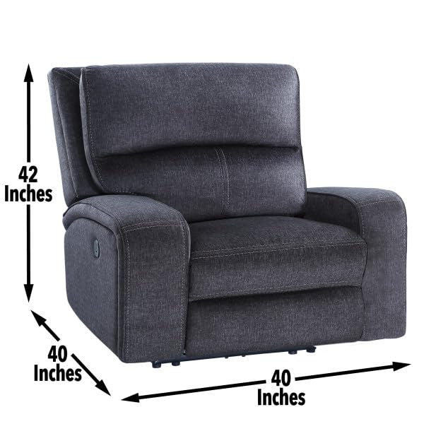 Power Reclining Chair with USB Charging Port – Zero Wallhugger, Grey