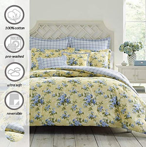 King Comforter Set – Cotton Reversible Bedding with Shams & Throw Pillows
