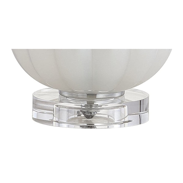 17.5" Ribbed Glass Crystal Table Lamp