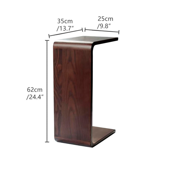 C-Shaped End Table – Walnut