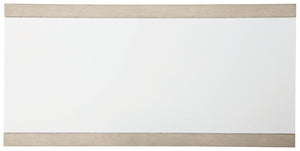 Contemporary Dining Table with Acrylic Insert, White & Beige