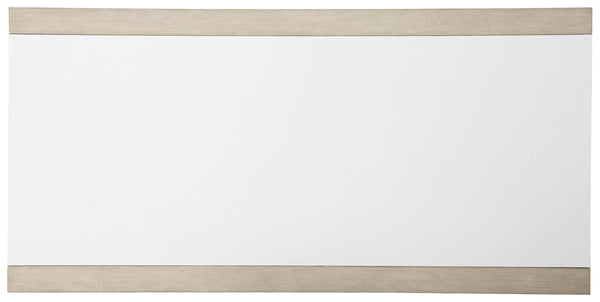 Contemporary Dining Table with Acrylic Insert, White & Beige