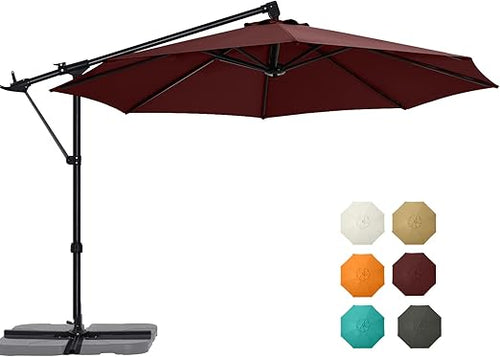 10 ft Cantilever Offset Patio Umbrella with Tilt & Rotate