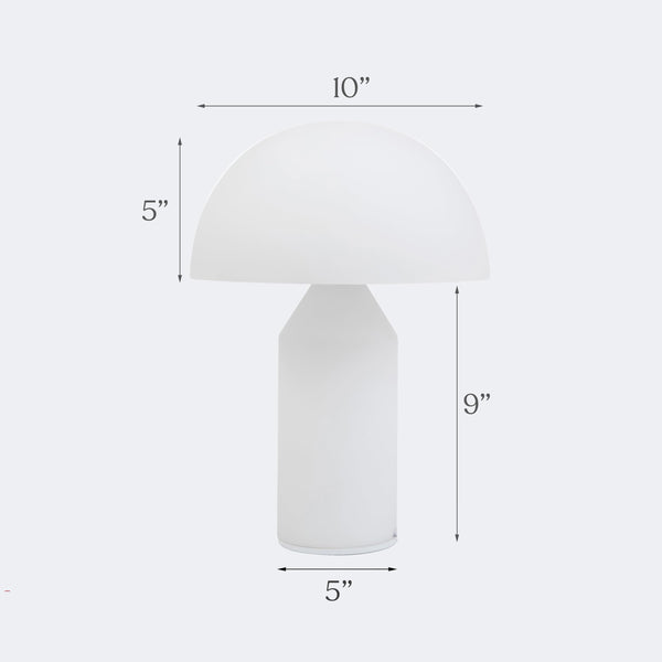 Brightech Venus Glass - 14" Contemporary Table Lamp with Glass Shade and Body - Unique Mushroom Table Lamp - Dimmable LED Light Bulbs for Bedroom Reading, Great Décor for Living Rooms, Offices