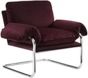 Velvet Accent Armchair with Removable Cushions