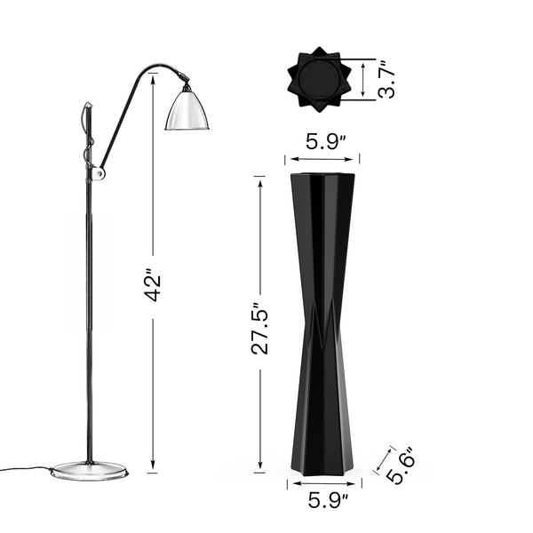 Black Star Floor Vase 27.5" Tall – Resin Tapered Vase for Pampas Grass & Dried Flowers