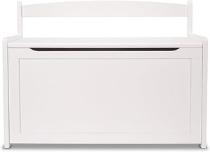 Wooden Toy Chest with Safety-Hinged Lid