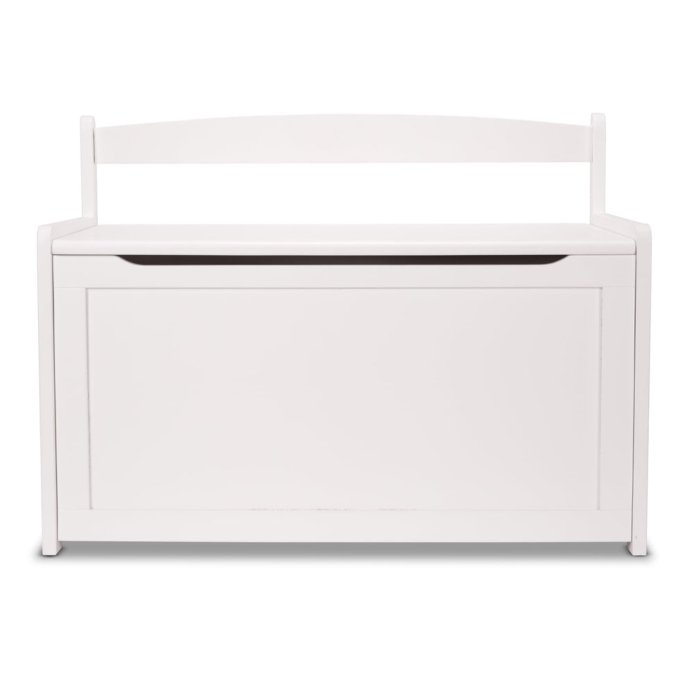 Wooden Toy Chest with Safety-Hinged Lid