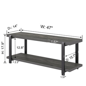 Industrial Entryway Bench with Shoe Storage – 47 Inch