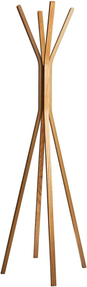 Freestanding Coat Rack with Oak Veneer Finish