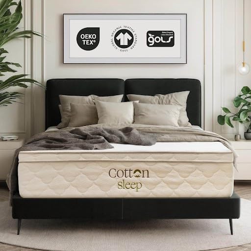 Organic Cotton Hybrid Mattress with Latex & Wool – Medium Soft
