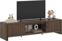 Mid Century Modern TV Stand with Waveform Fluted Doors, 63 Inch