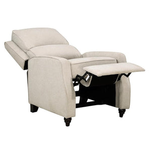 Push Back Recliner Chair – Fabric Upholstered, Solid Wood Frame